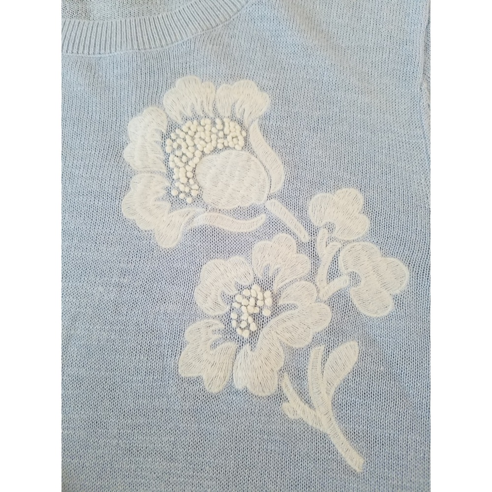 Antique blue embroidered sweater - Picture 2 of 4